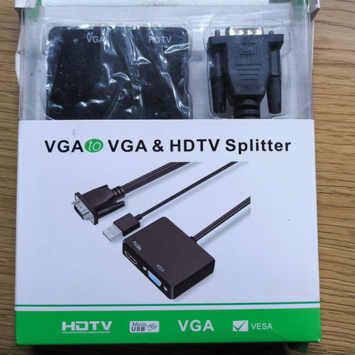 VGA към HDMI конвертор 1080p με δύο βίντεο εξόδους και ήχο, νέο