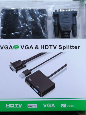 VGA към HDMI конвертор 1080p με δύο βίντεο εξόδους και ήχο, νέο