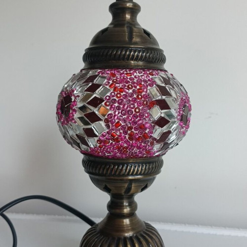 Table lamp like new, handmade in traditional Turkish mosaic style