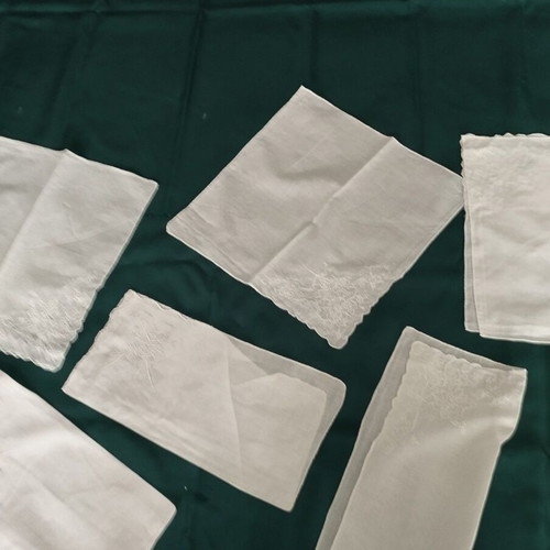 Embroidered napkins used, pack of 6, 30x30 cm