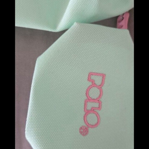 Polo barrel pencil case set with small wallet, mint green and pink