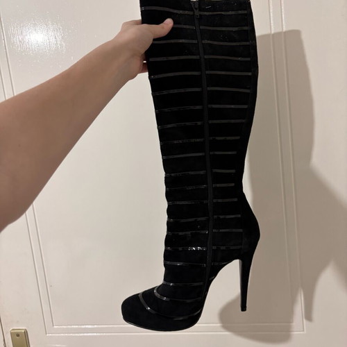 Boots new, black, high heel, sizes 38.5 and 39
