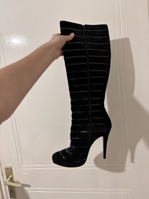 Boots new, black, high heel, sizes 38.5 and 39