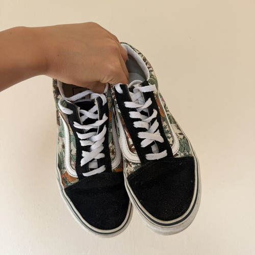 Vans Old Skool sneakers with floral tropical print, size EUR 38