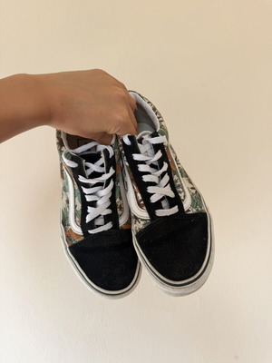 Vans Old Skool sneakers with floral tropical print, size EUR 38