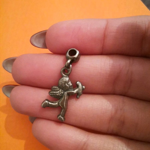 Jewelry motif angel pendant like new, brass without chain