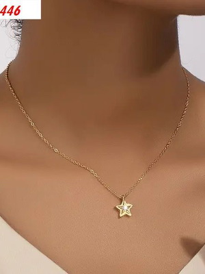 Necklace 446 golden color, new, zinc alloy