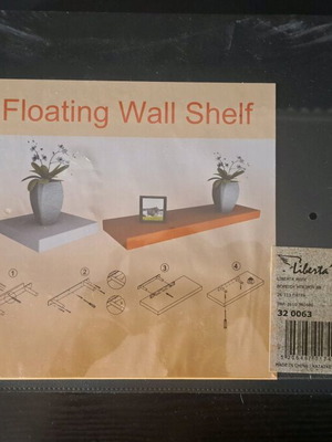 Liberta Black Melamine Shelves with Invisible Support, Pack of 2, New