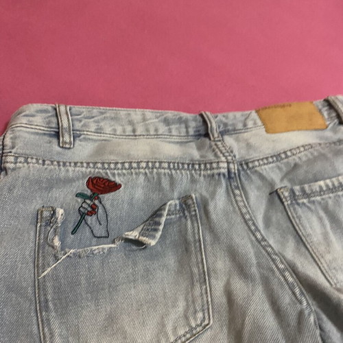 Funky Buddha shorts women's blue with rips like new, size S