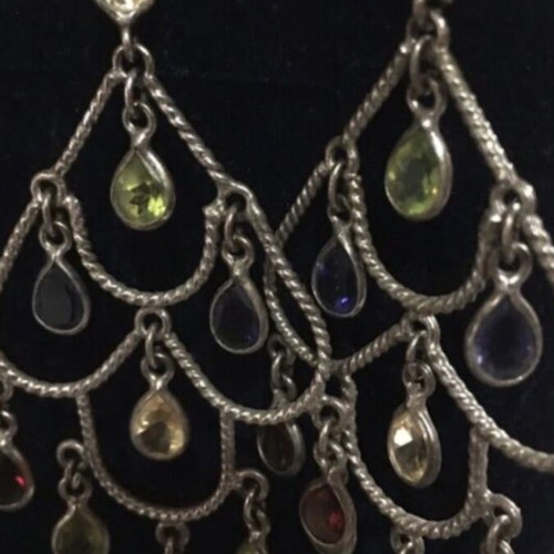 Earrings silver with zirconia in various colors new