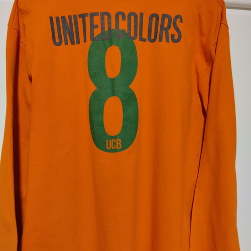 Benetton men's orange long sleeve shirt large used