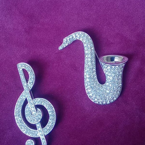 Pins like new, set of 2 with rhinestones