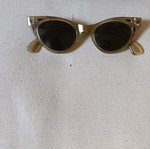 Vintage γυαλιά ηλίου Cat-Eye δεκαετίας 1950-60 με στρασάκια και δερμάτινη θήκη μεταχειρισμένα
