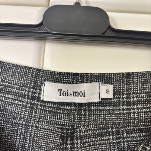 Toi&Moi checked gray wide leg pants new