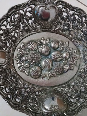 decorative fruit bowl with embossed design