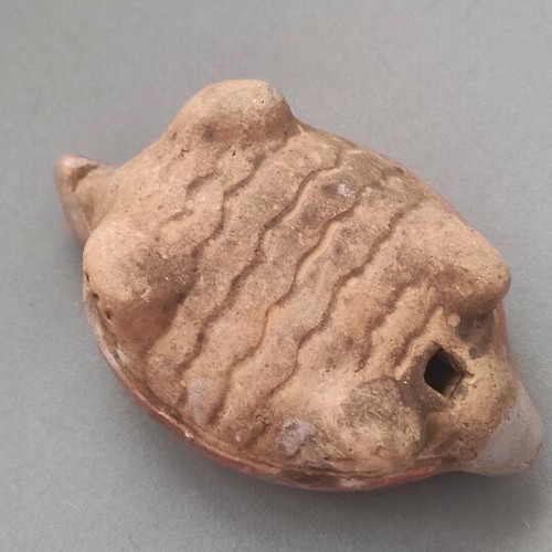 Ceramic turtle ocarina used, vintage