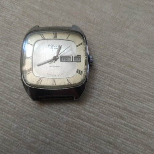 Poljot Automatic 2627H Square Watch like new, men's, white beige