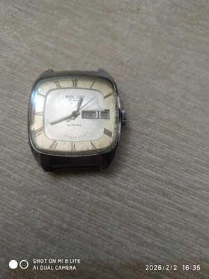 Poljot Automatic 2627H τετράγωνο ρολόι σαν καινούργιο, ανδρικό, άσπρο μπεζ