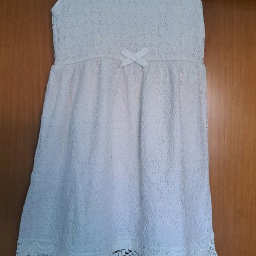 H&M dress used, white guipure, size 122 cm for 8 years old
