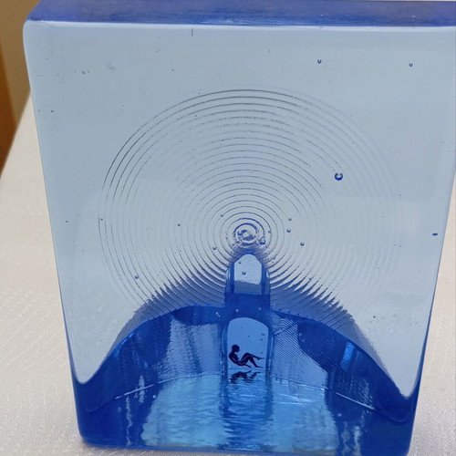 Bertil Vallien Blues Hideout crystal sculptures by Kosta Boda like new