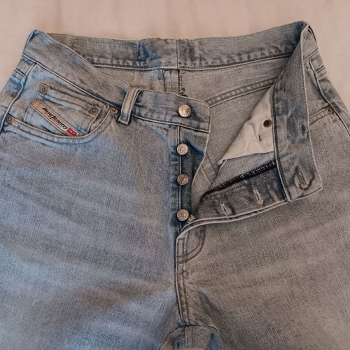 Diesel Industry unisex high-waisted jeans used, faded, blue, 100% cotton
