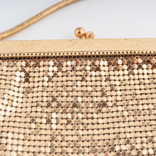 Vintage Gold-Tone Metal Mesh Evening Bag used