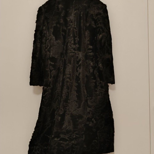 Astrakhan Fur Coat used, medium size, black
