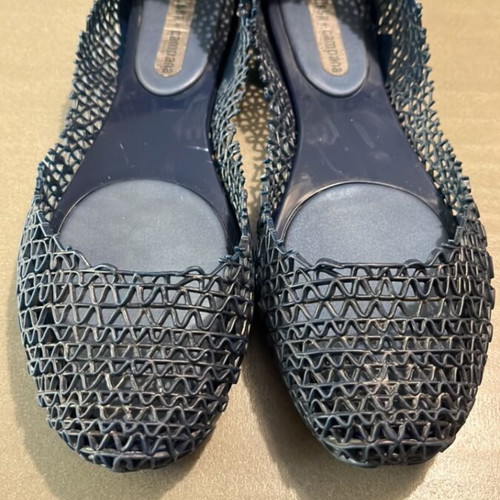 Melissa + Campana summer ballerinas used, black-blue, size 39/38
