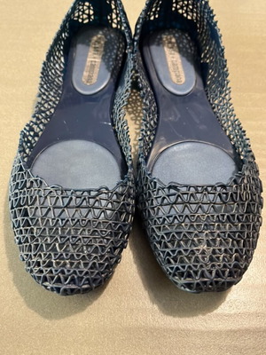 Melissa + Campana summer ballerinas used, black-blue, size 39/38