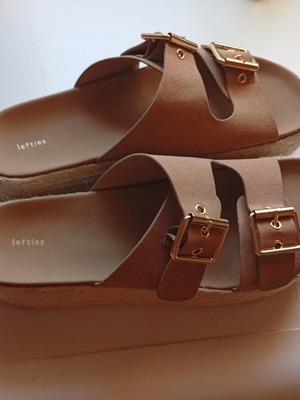 Platform sandals, beige, size 39.5