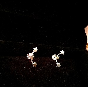 Sterling Silver 925 Star Earrings. New