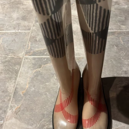 Burberry Rain Boots Nova Check used, size EU 37, beige and black