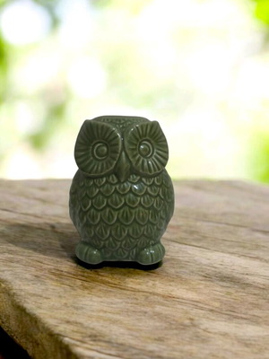 Decorative ceramic owl like new, candle holder
