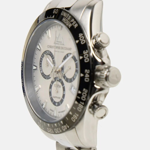 Christopher Duchamp Chronograph Watch new, silver stainless steel