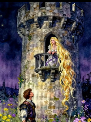 Cross stitch embroidery kit "Rapunzel"