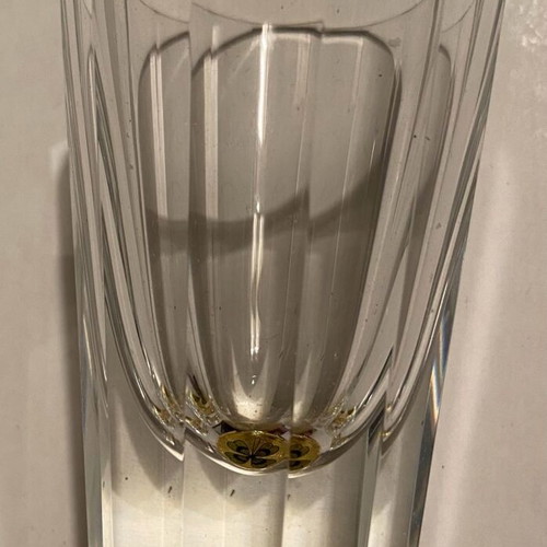 Set of 3 vintage glasses with metal engravings and glass with clover