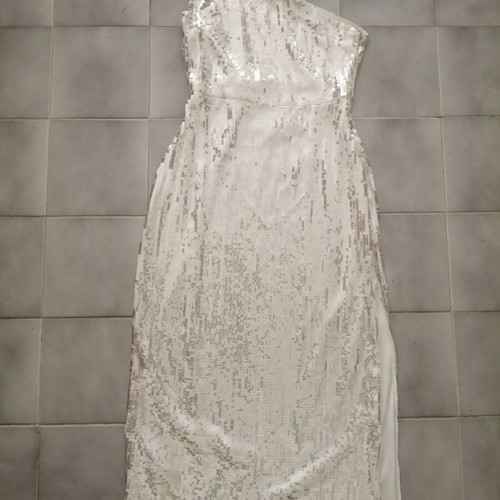 Pretty Lavish long sequin dress with one shoulder, size M (EU 40)