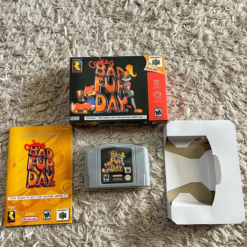 Nintendo 64 Bad Fur Day като нова, европейско издание с ръководство