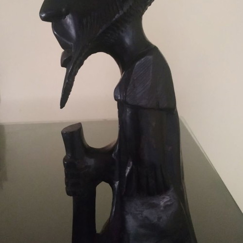 Vintage wooden carved sculpture used from Egypt 30 cm tall