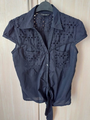 Dorothy Perkins cotton shirt with lace details, black, XL