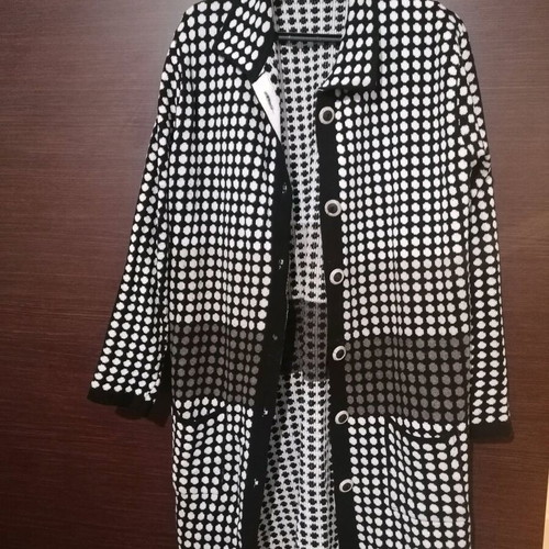 Long cardigan black and white like new, size L