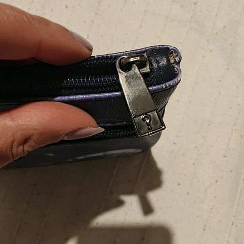 Y Not? Wristlet clutch new, white and blue
