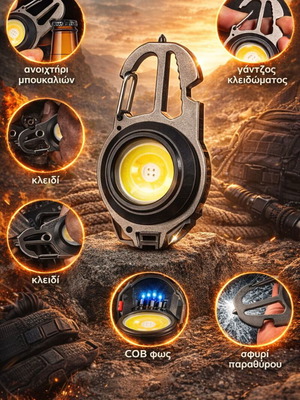 Κρίκος επιβίωσης καινούργιος με LED φωτισμό και πολυεργαλείο