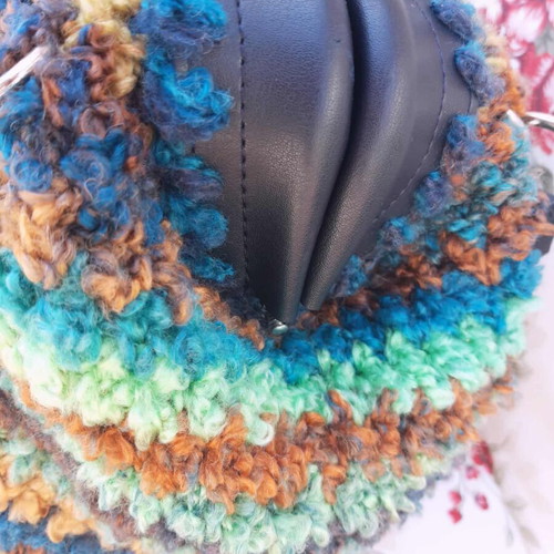 Boho Aurora Handmade Knitted Shoulder Bag Multicolor New