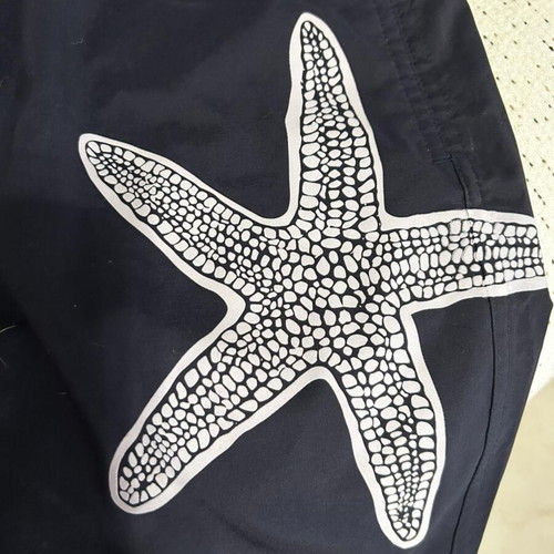Vilebrequin Moorise swim shorts XXL new, dark blue with starfish