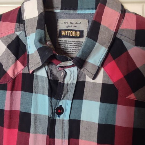 Vittorio Artist checked shirt used, 100% cotton, size S