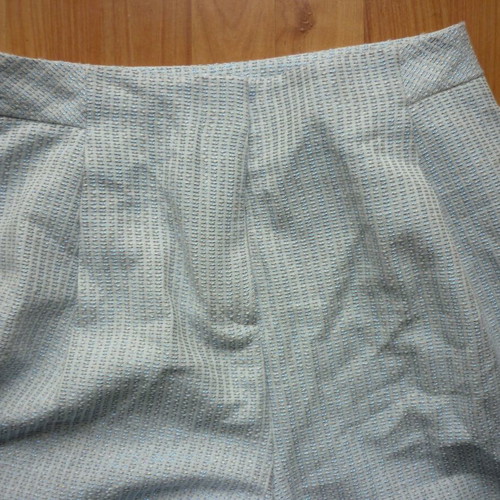 Sisley pants used, waist 36 cm, length 82 cm, size S, white multicolor