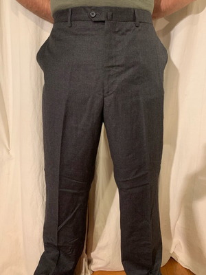 Angelico Tailor Napoli men's pants size 40 like new, dark charcoal wool