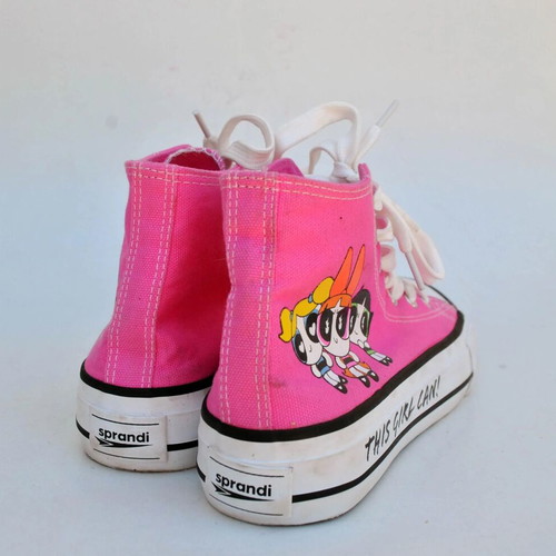 Powerpuff Girls Pink Canvas High Top Sneakers Sprandi like new, size 38