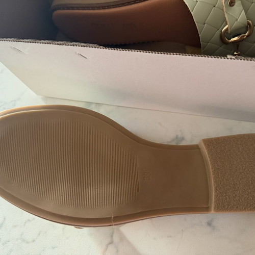 Women's leather slippers new, green, size 39